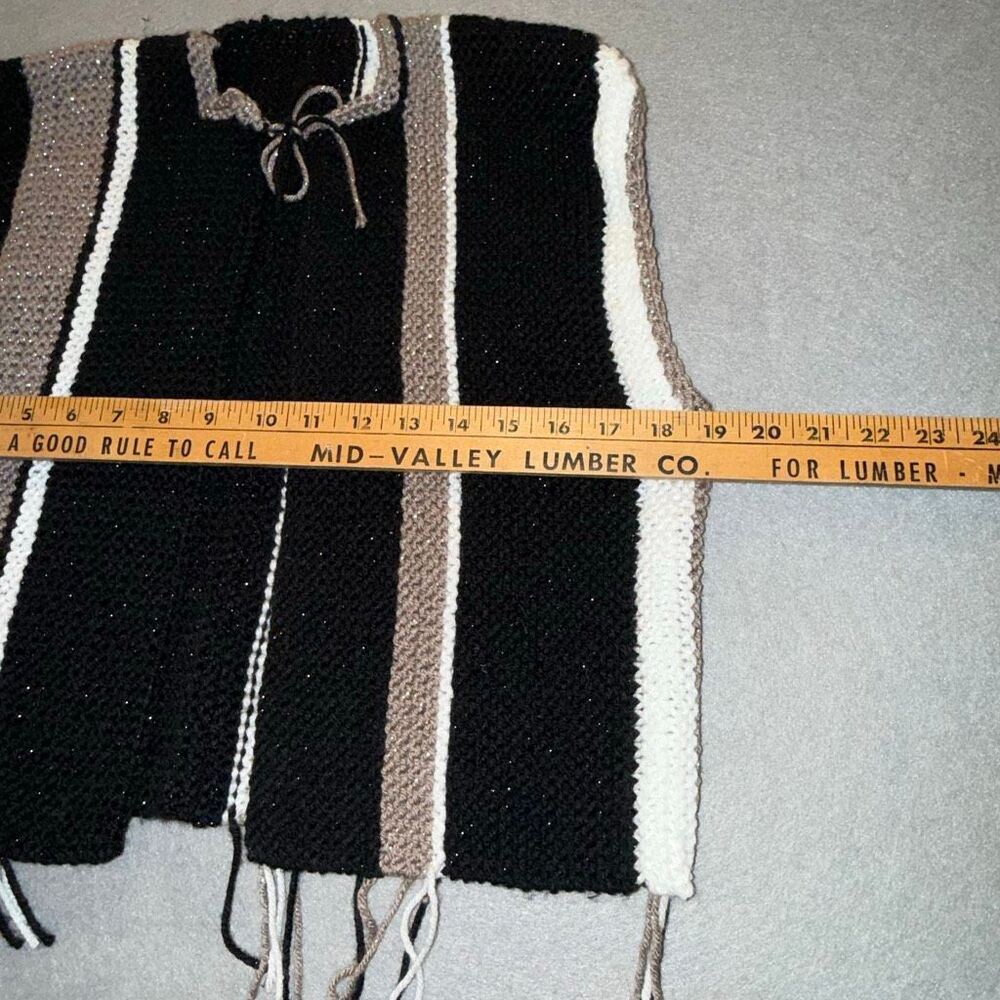 Vintage 1970s Handmade Knit Boho Hippie Southwestern Fringe Vest S M‎ - Picture 8 of 10